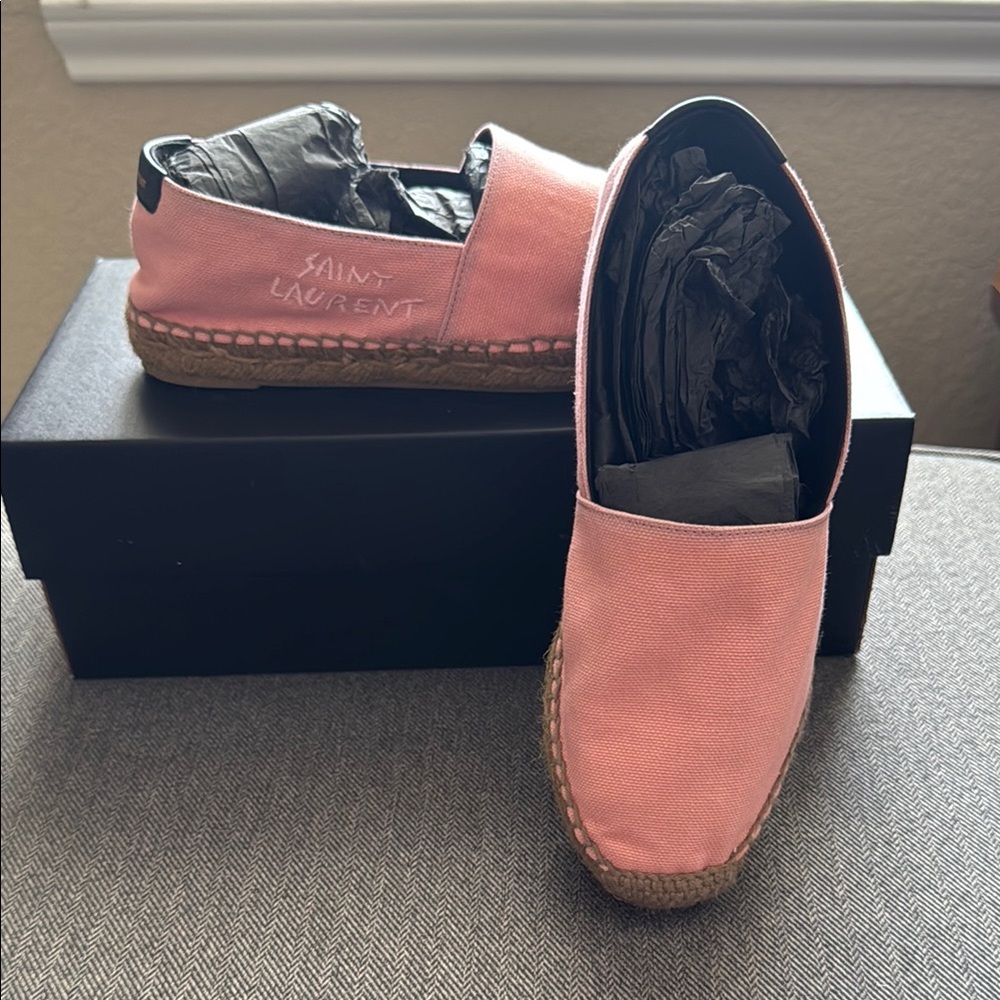 Saint Laurent Coral Canvas Espadrilles